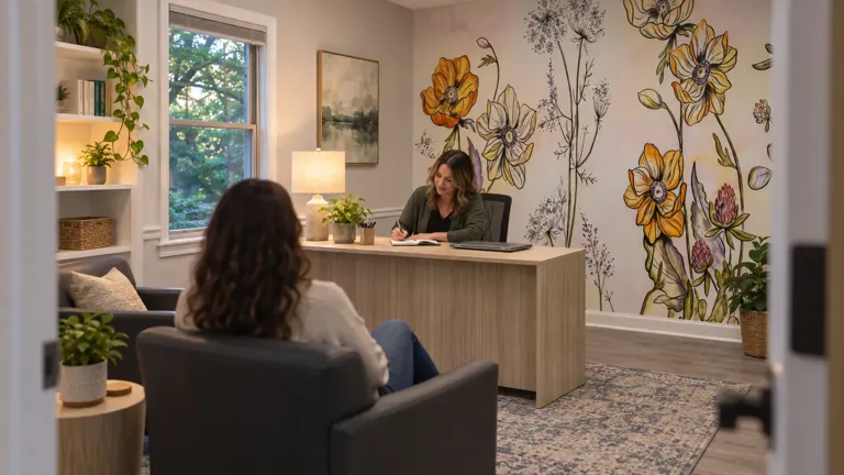 Illustrative treatment setting for Evening Intensive Outpatient Program (IOP) Addiction Treatment Illustrative treatment setting for Evening Intensive Outpatient Program (IOP) Addiction Treatment