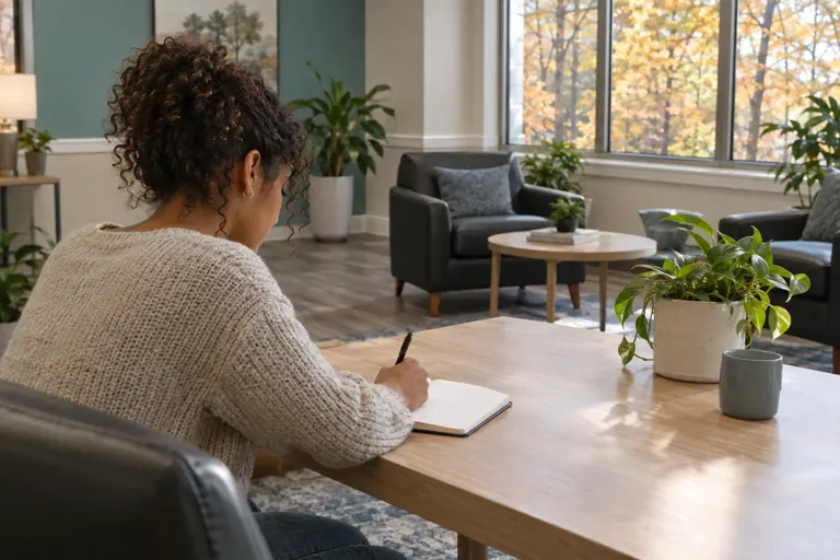 Illustrative community scene for Evening Intensive Outpatient Program (IOP) Addiction Treatment Illustrative community scene for Evening Intensive Outpatient Program (IOP) Addiction Treatment