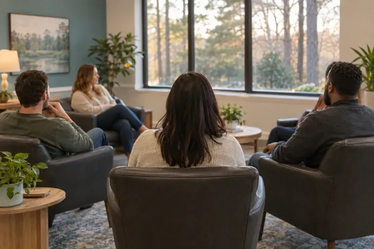 Illustrative community scene for Intensive Outpatient Program (IOP) Addiction Treatment near Hinesville, GA, image 6 Illustrative community scene for Intensive Outpatient Program (IOP) Addiction Treatment near Hinesville, GA, image 6