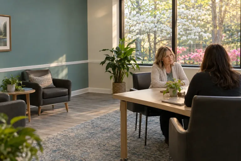 Illustrative community scene for Outpatient Mental Health Treatment