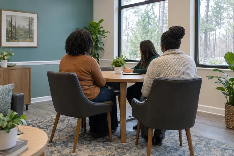 Illustrative community scene for Partial Hospitalization Program (PHP) Addiction Treatment Illustrative community scene for Partial Hospitalization Program (PHP) Addiction Treatment