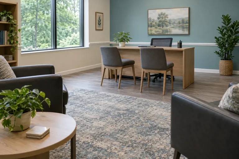 Illustrative community scene for Intensive Outpatient Program (IOP) Addiction Treatment Illustrative community scene for Intensive Outpatient Program (IOP) Addiction Treatment