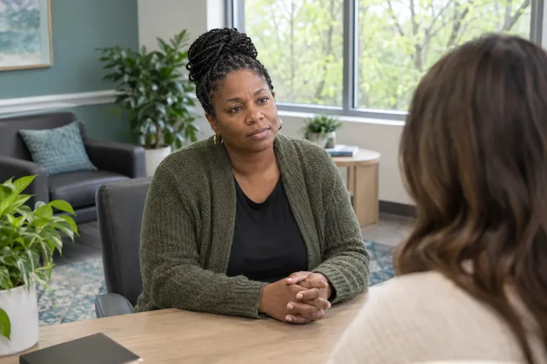 Illustrative community scene for Opioid Addiction Treatment Illustrative community scene for Opioid Addiction Treatment