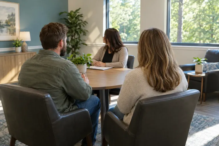 Illustrative community scene for Opioid Addiction Treatment Illustrative community scene for Opioid Addiction Treatment