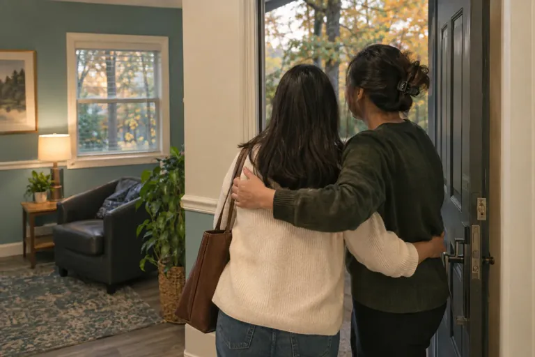 Illustrative community scene for Intensive Outpatient Program (IOP) Addiction Treatment Illustrative community scene for Intensive Outpatient Program (IOP) Addiction Treatment