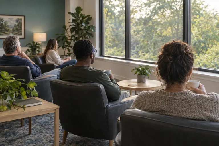 Illustrative community scene for Fentanyl Addiction Treatment Illustrative community scene for Fentanyl Addiction Treatment
