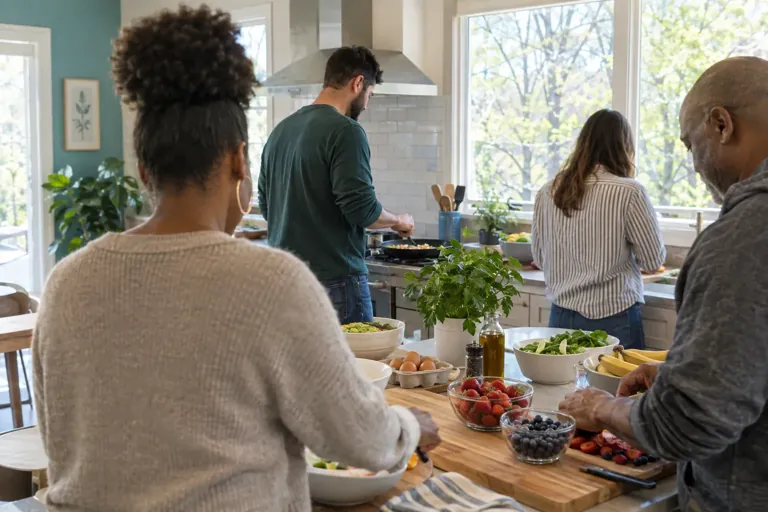 Illustrative community scene for Evening Intensive Outpatient Program (IOP) Addiction Treatment Illustrative community scene for Evening Intensive Outpatient Program (IOP) Addiction Treatment