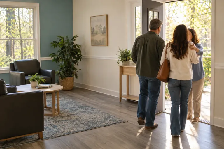 Illustrative community scene for Intensive Outpatient Program (IOP) Addiction Treatment Illustrative community scene for Intensive Outpatient Program (IOP) Addiction Treatment