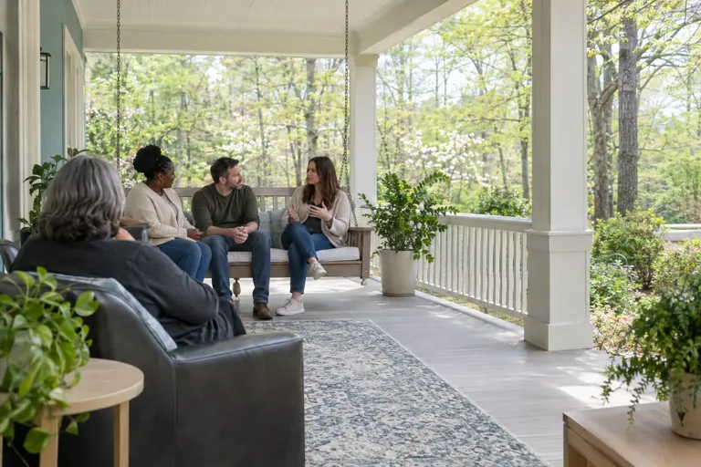 Illustrative community scene for Co-Occurring Mental Health and Substance Use Care in Georgia, image 7