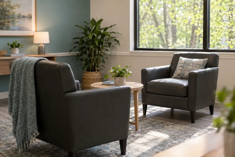 Illustrative community scene for Intensive Outpatient Program (IOP) Addiction Treatment Illustrative community scene for Intensive Outpatient Program (IOP) Addiction Treatment