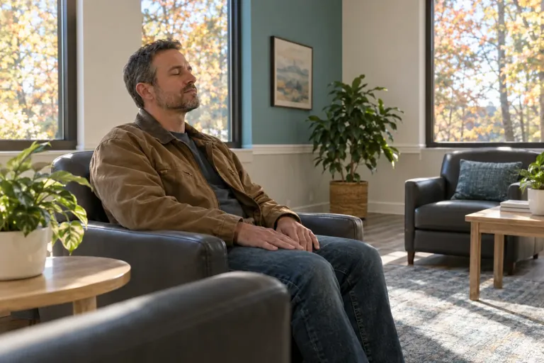 Illustrative community scene for Opioid Addiction Treatment Illustrative community scene for Opioid Addiction Treatment