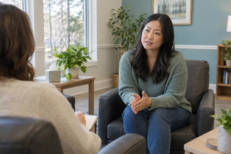 Illustrative community scene for Partial Hospitalization Program (PHP) Addiction Treatment