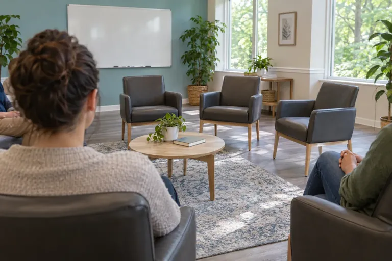 Illustrative community scene for Heroin Addiction Treatment