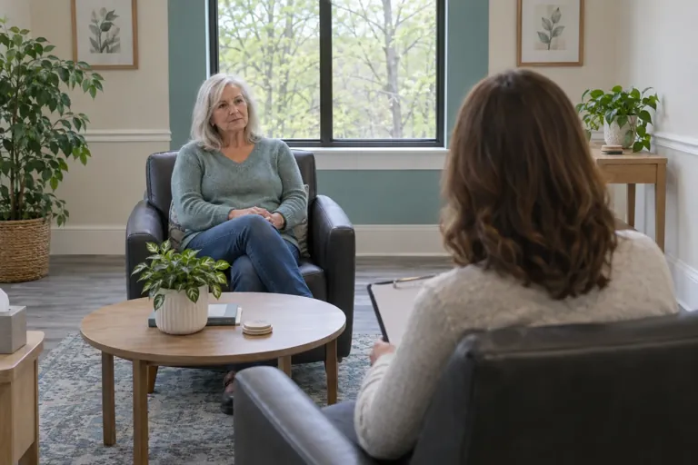 Illustrative community scene for Outpatient Therapy Illustrative community scene for Outpatient Therapy