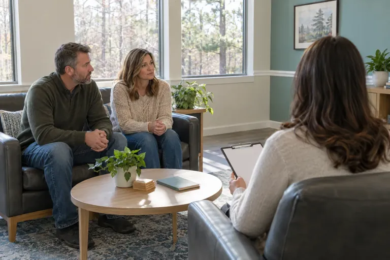 Illustrative community scene for Cannabis Addiction Treatment Illustrative community scene for Cannabis Addiction Treatment