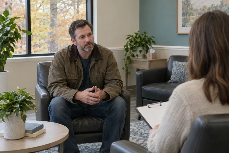Illustrative community scene for Individual Therapy: Overview