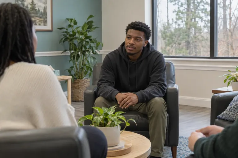 Illustrative community scene for Opioid Addiction Treatment Illustrative community scene for Opioid Addiction Treatment
