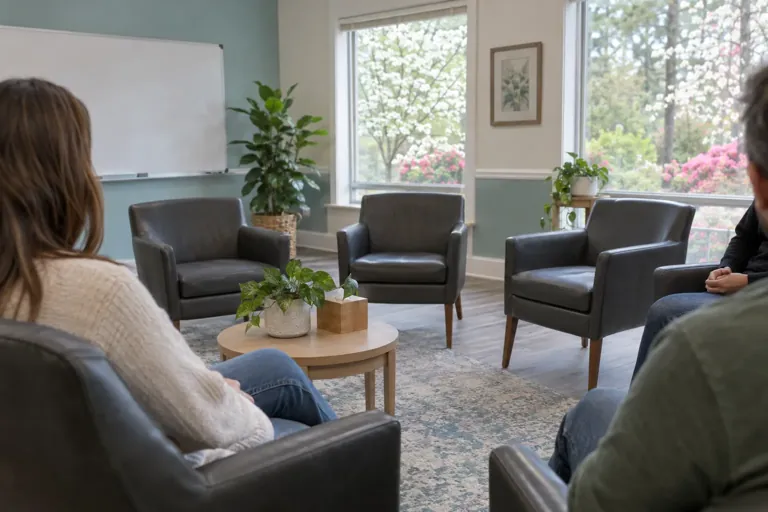 Illustrative community scene for Fentanyl Addiction Treatment Illustrative community scene for Fentanyl Addiction Treatment