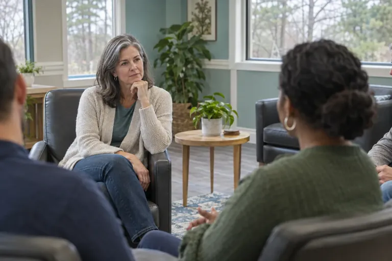 Illustrative community scene for Cannabis Addiction Treatment Illustrative community scene for Cannabis Addiction Treatment