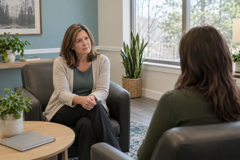 Illustrative community scene for Frequently Asked Questions About Outpatient Treatment