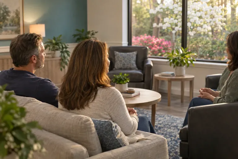 Illustrative community scene for Partial Hospitalization Program (PHP) Addiction Treatment Illustrative community scene for Partial Hospitalization Program (PHP) Addiction Treatment