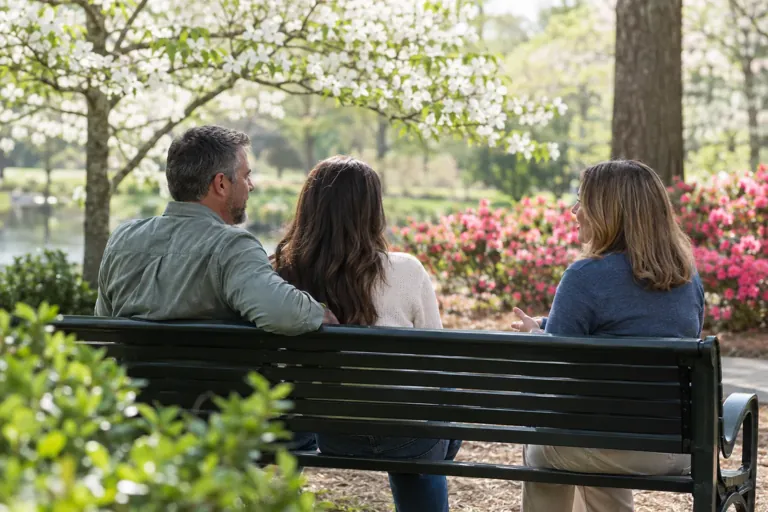 Illustrative community scene for Family Support
