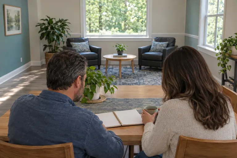 Illustrative community scene for Opioid Addiction Treatment Illustrative community scene for Opioid Addiction Treatment