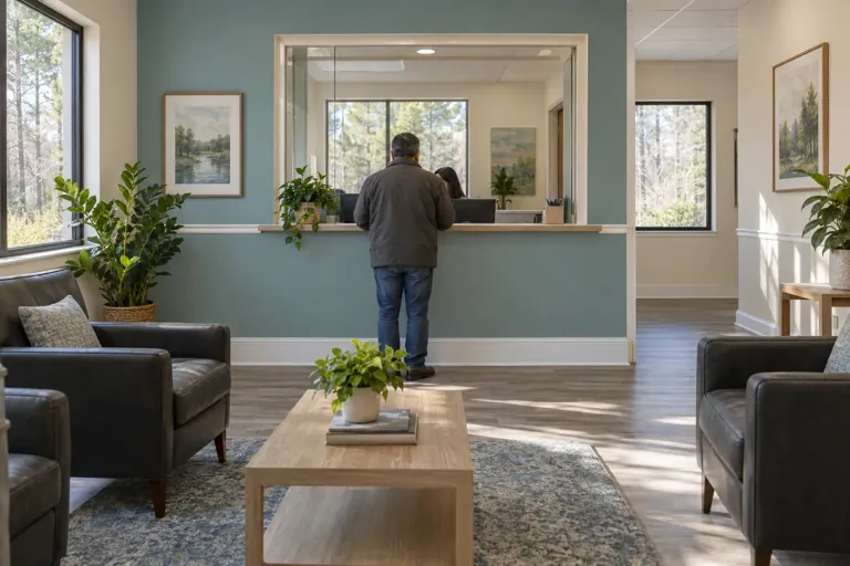 Illustrative community scene for Intensive Outpatient Program (IOP) Addiction Treatment Illustrative community scene for Intensive Outpatient Program (IOP) Addiction Treatment