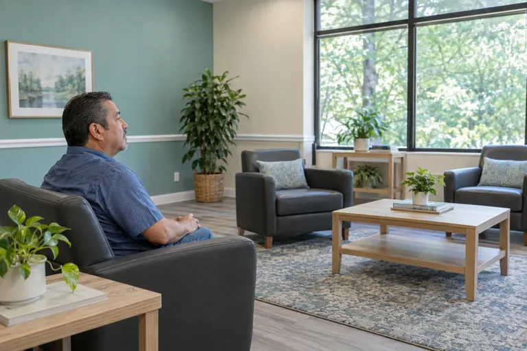 Illustrative community scene for Intensive Outpatient Program (IOP) Addiction Treatment Illustrative community scene for Intensive Outpatient Program (IOP) Addiction Treatment