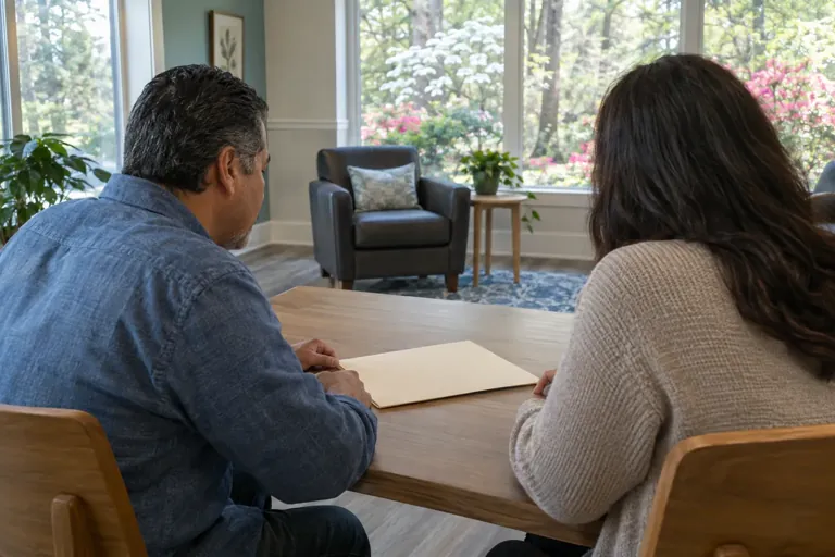 Illustrative community scene for OCD and Substance Use Support Illustrative community scene for OCD and Substance Use Support