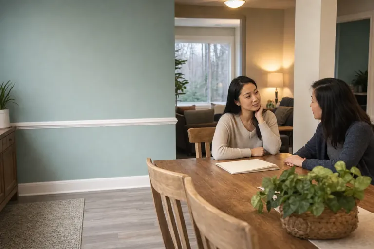 Illustrative community scene for Evening Intensive Outpatient Program (IOP) Addiction Treatment Illustrative community scene for Evening Intensive Outpatient Program (IOP) Addiction Treatment