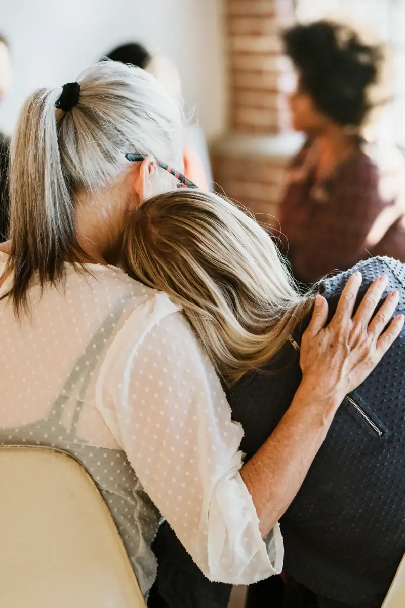 Loved ones supporting one another during recovery